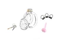 Cobra Chastity Cage Penis Abstinence Bondage Cock Cage with 6 Size Rings Catheter Sissy Gay Male Sex Toys 18 Whtie M-C12