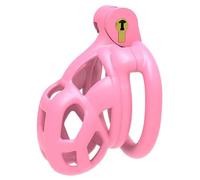 Cobra Chastity Cage Pink Cock Cage 2.0 Male Chastity Device with 4 Rings Lightweight Resin Cock Cage Chastity Cage for Man Penis Bondage Exercise Male Sex Toy (Nano)