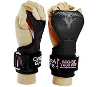 Cobra Grips PRO Weight Lifting Gloves Heavy Duty Straps Alternative to Power Lifting Hooks for Deadlifts with Built in Adjustable Neoprene Padded Wrist Wrap Support Bodybuilding (FIT Black Rubber)