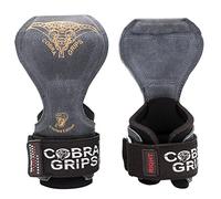 Cobra Grips PRO Weight Lifting Gloves Heavy Duty Straps Alternative to Power Lifting Hooks For Deadlifts With Built in Adjustable Neoprene Padded Wrist Wrap Support Bodybuilding (PRO Charcoal Leather)