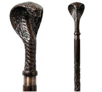 Cobra Handle Walking Cane, Hand-Carved Snake Head Staff for Men, Decorative Wooden Walking Stick For Collectors