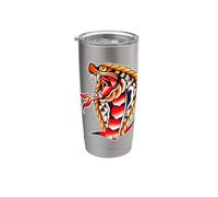 Cobra Head King Snake Serpent Tattoo Flash Stainless Steel Insulated Tumbler