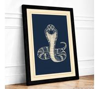 Cobra in Defense Japandi Framed Wall Art Print A3 (42×29.7cm) Black, Wall Decor for Living Room, Bedroom, Office & Home, Ready to Hang, Art Gift
