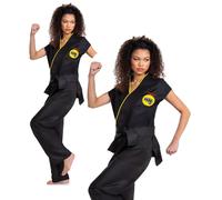 Cobra Kai Costume Adults Martial Arts Ninja Official Fancy Dress Outfit Ladies