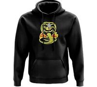 Cobra Kai Hoodie - Fighting Karate TV Show 80's Film Gift Present Birthday Christmas Twin Needle Stitch Detailing 80% Ringspun Cotton 20% Polyester Kangaroo Pouch Pocket (Black, Large)