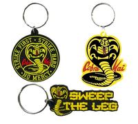 Cobra Kai Keychain Gift Set - No Mercy, Cobra Logo, Sweep the Leg - Pack of 3