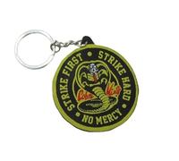Cobra Kai KEYRING 2.5inch Cloth Badge Patch Strike First No Mercy, Karate Kid