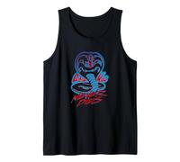 Cobra Kai Never Dies Blue and Red Cobra Logo TV Show Tank Top