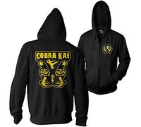 Cobra Kai Officially Licensed Kickback Varsity Zipped Hoodie (Black), X-Large
