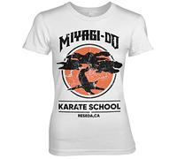 Cobra Kai Officially Licensed Miyagi-Do Karate School Women T-Shirt (White), Medium