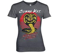 Cobra Kai Officially Licensed Never Dies Women T-Shirt (Dark-Heather), X-Large