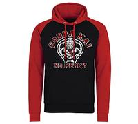 Cobra Kai Officially Licensed No Mercy Baseball Hoodie (Black-Red), Medium
