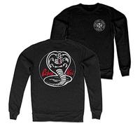 Cobra Kai Officially Licensed White Patches Sweatshirt (Black), Large