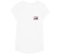 Cobra Kai Retro LaRusso Auto Group Ad Front and Back T-Shirt, Girls, White, X-Small