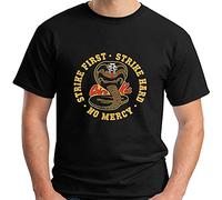 Cobra Karate First Strike Hard Kai Strike Fast No Mercy Men's T-Shirt Black XL