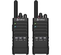 Cobra PX650 Professional Walkie Talkies (2-Pack) - PMR446 Rechargeable Business Two-Way Radios, 300,000 sq. ft/25 Floor Range, Dust Protected and Splashproof (IP54 rating), Black