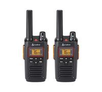 Cobra RX380 Walkie Talkies (2-Pack) - PMR446 Recreational and Business Rechargeable Two-Way Radios, Long Range, IPX2 Water Resistance, Black and Orange