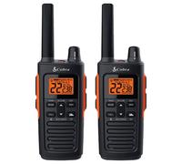 Cobra RX680 Walkie Talkies (2-Pack) - PMR446 Recreational and Business Rechargeable Two-Way Radios, Long Range, Dust Protected and Splashproof (IP54 rating), Black and Orange