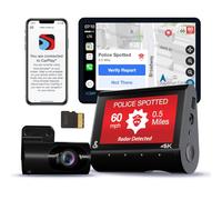 Cobra Smart Dual View Front and Rear Dash Cam (SC 250R) - True 4K Resolution, 360 Alerts, Parking Live View, Incident Reports, Emergency Mayday, 32 GB SD Card Included, CarPlay & Android Auto