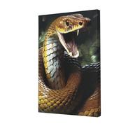 Cobra Snake Canvas Print Wall Art Poster Framed Canvas Photo Arts for Bedroom Wall Decorations Modern Artwork Painting Wall Pictures Ready To Hang Home Decor 12x18 in
