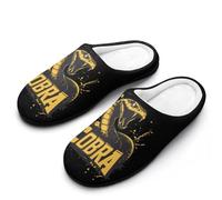 Cobra Snake King Men's House Slippers Memory Foam Washable Cotton Slip on Home Shoes
