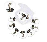 Cobra Snake Print Guitar Pick 12 Pack With Guitar Pick Case Guitar Plectrums Pick 0.46mm 0.96mm 0.71mm Guitar Accessories For Bass Electric Acoustic Guitars Ukulele