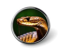 Cobra Snake Round Badge Cute Brooch Hats Jackets Decor Personalized Lapel Pin Clothing Jewelry Accessories for Wedding Party Gift