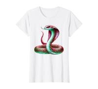 Cobra Snake Serpent x King Cobra Value Graphic T-Shirt, Women, White, M