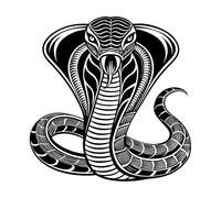 Cobra Snake Silhouette Lettering Decals 42x43.1cm Glass Stickers Black