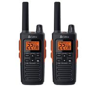 Cobra RX680 Walkie Talkies (2-Pack) - PMR446 Recreational and Business Rechargeable Two-Way Radios, Long Range, Dust Protected and Splashproof (IP54 rating), Black and Orange