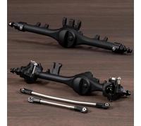 CobraCrawler Aluminum F10T Straight Axle Clear Black Anodized for SCX10 II VS4-10 Phoenix CNC Machined All Inclusive Assembly (Black Set)