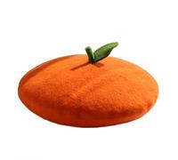 CoBtee Kawaii Antler Deer Ear Berets Hat Cute Funny Christmas Fruits Cap Winter Warm Women Girls Gift red Pink, Orange Beret, 6.875