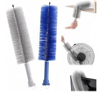 Cobweb Duster,2 Pcs Bendable Microfiber Duster, Upgrade Reusable Bendable Cleaning Brush for Home Electric Fan Air Conditioner Car Vent Curtains Cleaner (Blue+Gray)