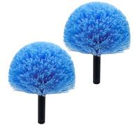 Cobweb Duster Head, Spider Web Brush Head, 8" Diameter Blue Screw On Cob Web Duster Head, 2 Pack Indoor American Threaded Interface Webster Cobweb Duster Head, Feather Dusters