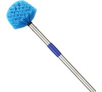 Cobweb Duster with Extension Pole - 4 FT Lightweight Stainless Steel Extendable Duster Ceiling Fan Duster for High Ceilings, Medium Stiff PET Bristle Spider Web Brush for Indoor/Outdoor Cleaning