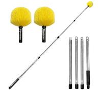 Cobweb Duster with Extension Pole, 6-Feet Steel Pole, Medium Bristles, Indoor/Outdoor total with 2 Replacment Duster Head