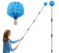 Cobweb Duster with Pole 6 FT, Stainless Steel Pole, Lightweight Long Handle Cobweb Brush for Indoor Cleaning, Bristles, Easy use
