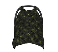 Cobweb Green Pattern Print Baby Car Seat Covers, Breathable Nursing Cover Breastfeeding Cover, Stroller Covers, Multi-use Infant Carseat Canopy, Baby Boys Girls Newborn Essentials