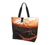 Cobwebs with A Spider Print Large Women Tote Bag,Ladies Shoulder Bag