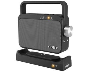 Coby Wireless Hearing Amplifier and TV Audio Speaker, Portable Bluetooth Speaker for Seniors and Hearing Impaired, 100-Foot Range, 8-Hour Playback, Compatible with TV, Surround System, Phone, and More