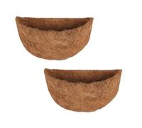coc-onut Hanging Basket Liners, 2 Pieces Half Round Coco Liner For Plant Baskets, Replaceable Wall Planter Coco Liner Plants Replacement Liners For Garden Porch Balcony Flower Pots