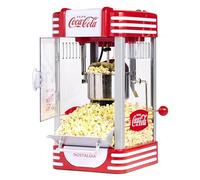 Coca-Cola 2.5 Oz Kettle Popcorn Maker, Makes 10 Cups, Retro Classic Design with Interior Light, Measuring Spoons and Scoop