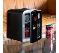 Coca-Cola 4L Mini Fridge Coke Zero - 6 Can Portable Cooler/warmer, Ac/dc Power, Thermoelectric, Compact & Lightweight Black
