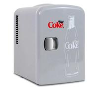 Coca-Cola 4L Mini Fridge Diet Coke Edition 6 Can Portable Cooler/warmer, Ac/dc Power, Thermoelectric, Compact & Lightweight Grey