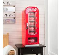 Coca-Cola 5L Mini Fridge Vending Machine - Holds 10 Cans, Retro Red Design, Push Button Dispense, Ac/dc Portable Cooler