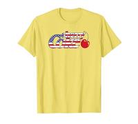 Coca-Cola American Flag Cherry Coke Logo Fill T-Shirt, Men, Lemon Yellow, Medium
