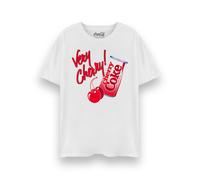Coca-Cola Cherry Womens T-Shirt | Adults Original Logo Short Sleeve Graphic Tee in White | Distressed Cherry Coke Vintage Short-Sleeve Top