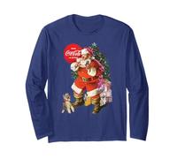 Coca-Cola Christmas Santa Claus Puppy Long Sleeve T-Shirt