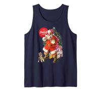 Coca-Cola Christmas Santa Claus Puppy Tank Top
