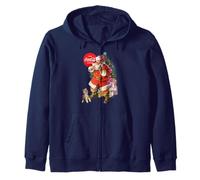 Coca-Cola Christmas Santa Claus Puppy Zip Hoodie